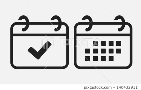 Set icons page calendar - done and schedule Set icons page calendar - done and schedule 140432911