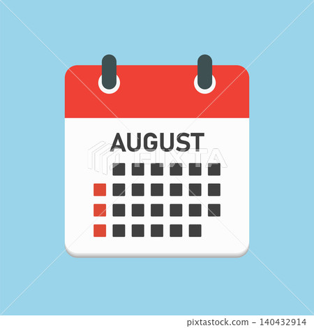 Vector template icon page calendar, month August Vector template icon page calendar, month August 140432914