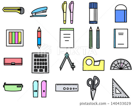 Stationery illustration set Stationery illustration set 140433029
