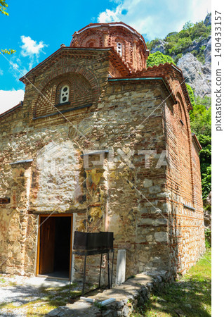 Church Holy Mother of God Zahumska, built in 1299, on a shores of Ohrid Lake in North Macedonia Church Holy Mother of God Zahumska, built in 1299, on a shores of Ohrid Lake in North Macedonia 140433157