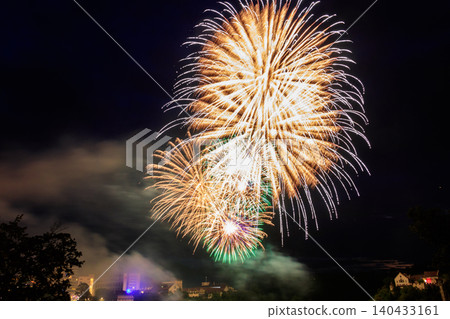 Amazing colorful fireworks display at night Amazing colorful fireworks display at night 140433161
