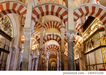 Interior of the Great Mosque-Cathedral, also called the Mezquita in Cordoba, Andalusia, Spain Interior of the Great Mosque-Cathedral, also called the Mezquita in Cordoba, Andalusia, Spain 140433180