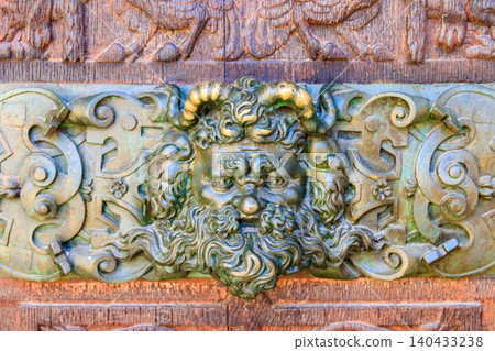 Detail of door in church of Saint-Maclou church in Rouen, France Detail of door in church of Saint-Maclou church in Rouen, France 140433238
