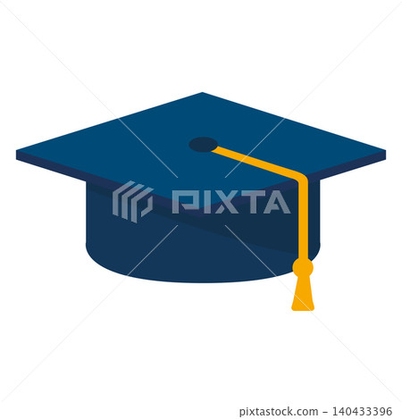 Graduation Cap on a Flat Surface With a Tassel Hanging From the Side Graduation Cap on a Flat Surface With a Tassel Hanging From the Side 140433396