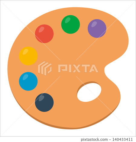 Colorful Paint Palette Shows Various Paint Colors Ready for Use in Art Projects Colorful Paint Palette Shows Various Paint Colors Ready for Use in Art Projects 140433411