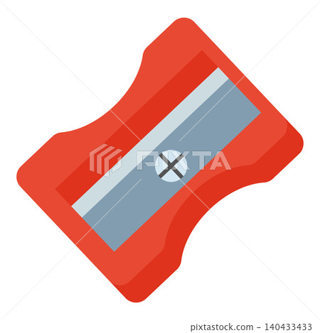 Sharpener in Red Color With Gray and White Details on Plain Background Sharpener in Red Color With Gray and White Details on Plain Background 140433433