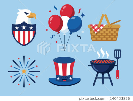 Celebrate a Festive Occasion With Symbols of American Culture and Outdoor Activities Celebrate a Festive Occasion With Symbols of American Culture and Outdoor Activities 140433836