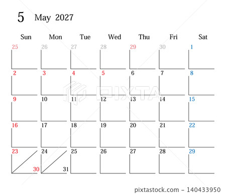 Japanese calendar, May 2027 Japanese calendar, May 2027 140433950