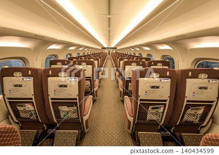 Railway imagery, interior of a Green Car on the Tokaido Shinkansen. Railway imagery, interior of a Green Car on the Tokaido Shinkansen. 140434599