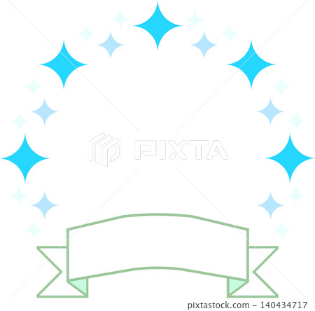 A sparkling star and ribbon frame material in blue, perfect for decorating PR and ranking displays. A sparkling star and ribbon frame material in blue, perfect for decorating PR and ranking displays. 140434717