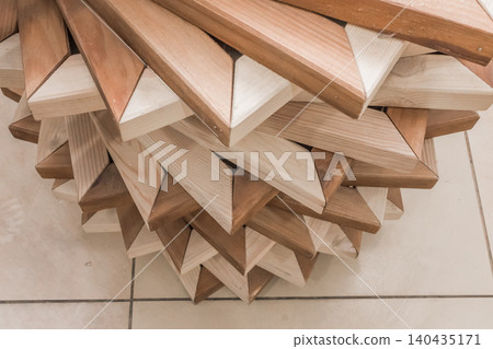 Decorative wooden interior element decoration wood decor abstract exterior pattern material plank board object Decorative wooden interior element decoration wood decor abstract exterior pattern material plank board object 140435171