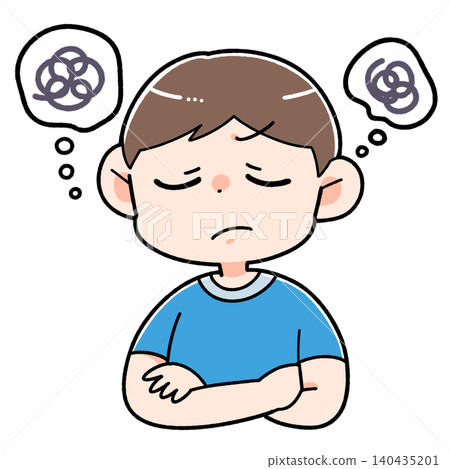Illustration of a troubled man Illustration of a troubled man 140435201