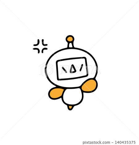 憤怒的人工智慧機器人插圖。 憤怒的人工智慧機器人插圖。 140435375
