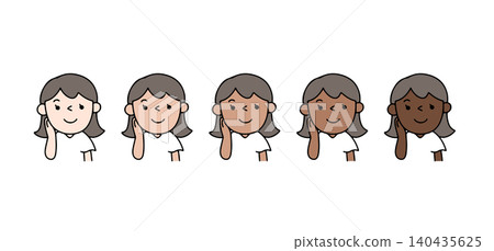 年輕女子曬黑程度的插圖 年輕女子曬黑程度的插圖 140435625
