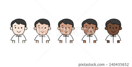 Illustration of a young man's tan level Illustration of a young man's tan level 140435652