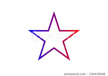 A colorful gradient five-point star outline centered offering a minimal decorative shape ideal for logos, branding, web icons, posters, or modern graphic design projects. 140436686