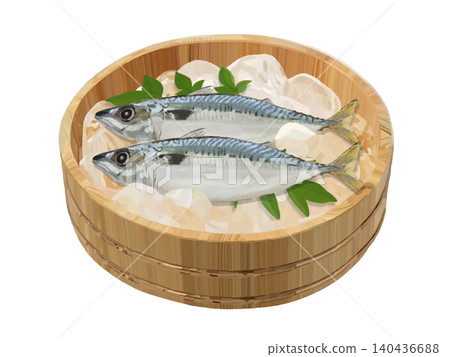 鯖魚（裝在裝有冰塊的木桶裡） 140436688