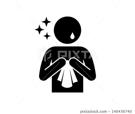 Pictograms of people who are moved (gratitude, emotion, happiness, tears) 140436740