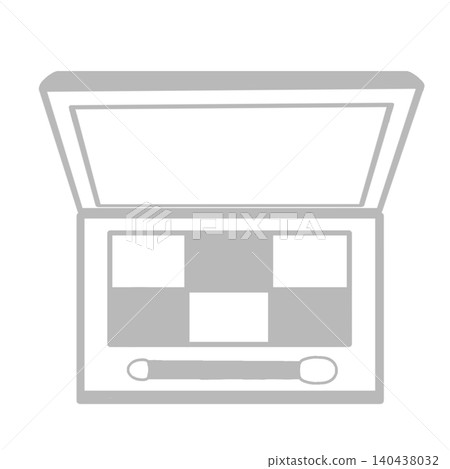 Stylish gray makeup palette with simple line art illustrations. 140438032