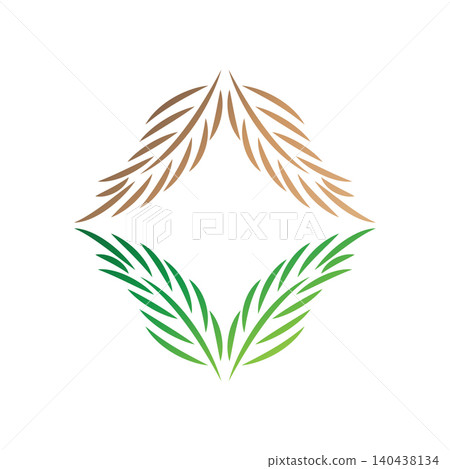 Palm leaf design with a simple, minimalist and elegant design concept, premium line symbol template design for brand Palm leaf design with a simple, minimalist and elegant design concept, premium line symbol template design for brand 140438134