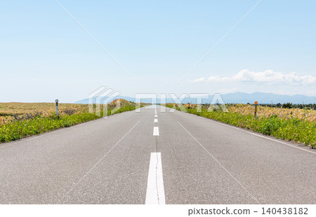 Straight road (low-angle image) 140438182