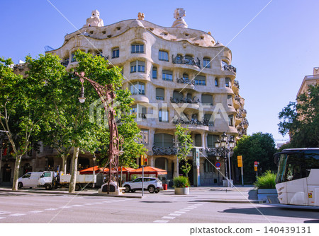 Exterior view of Casa Milà by Gaudí, Spain Exterior view of Casa Milà by Gaudí, Spain 140439131