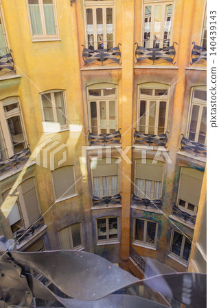 Spain, Gaudí, Casa Milà atrium Spain, Gaudí, Casa Milà atrium 140439143
