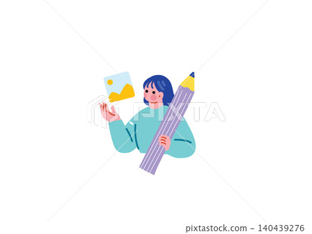 Illustration of a female designer Illustration of a female designer 140439276