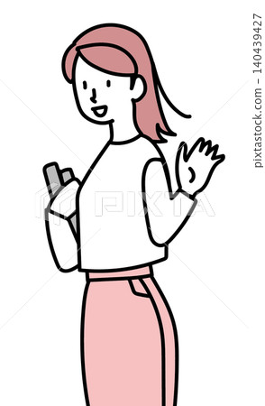Student waving hand Student waving hand 140439427