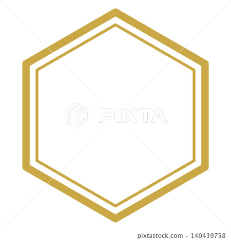 Simple hexagonal double frame (gold) 017 Simple hexagonal double frame (gold) 017 140439758