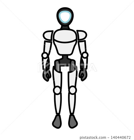 圖：未來人形機器人的全身像，直立站立。 140440672