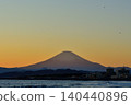 Sunset view of Mt. Fuji from Chigasaki Beach Sunset view of Mt. Fuji from Chigasaki Beach 140440896