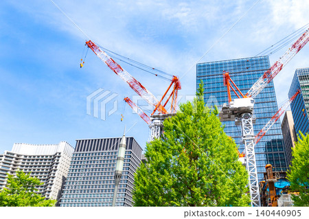Construction site of skyscrapers 140440905