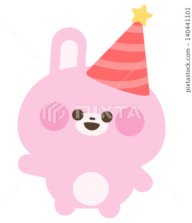 A rabbit wearing a party hat A rabbit wearing a party hat 140441101