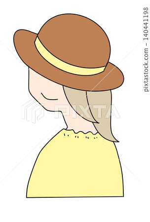 Illustration of a woman wearing a hat Illustration of a woman wearing a hat 140441198
