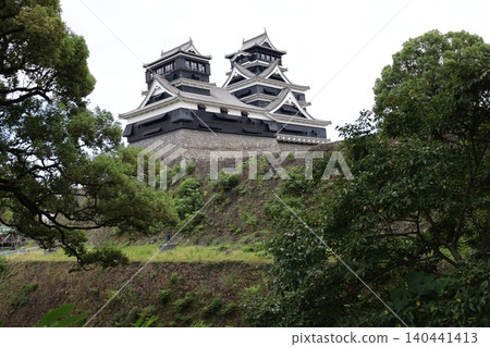 A view of the keep of Kumamoto Castle in Kumamoto City. A view of the keep of Kumamoto Castle in Kumamoto City. 140441413
