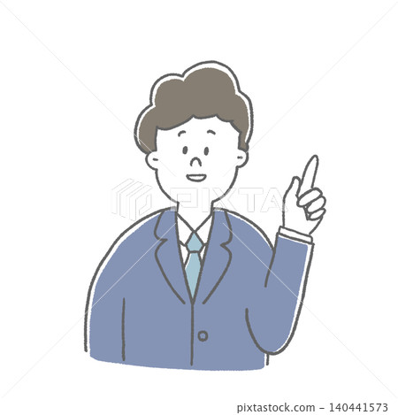 A man in a suit giving an explanation. A man in a suit giving an explanation. 140441573