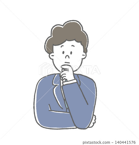 A man in a suit thinking A man in a suit thinking 140441576