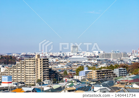[Hino City, Tokyo] Scenery of a suburban residential area 140441734