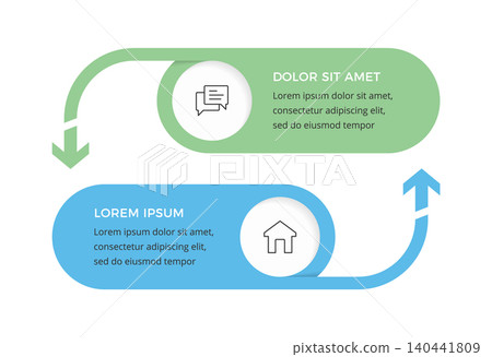 Two-Step Cycle Process Infographic Template Two-Step Cycle Process Infographic Template 140441809