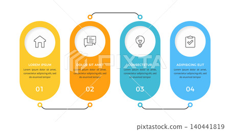 Four Step Vertical Card Infographic Template Four Step Vertical Card Infographic Template 140441819