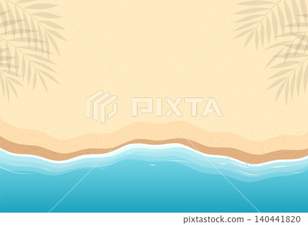 Tropical Sandy Beach and Palm Leaves Shadows Tropical Sandy Beach and Palm Leaves Shadows 140441820