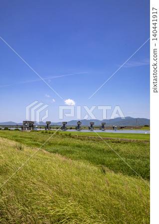 築後川築後水壩的景色 築後川築後水壩的景色 140441917