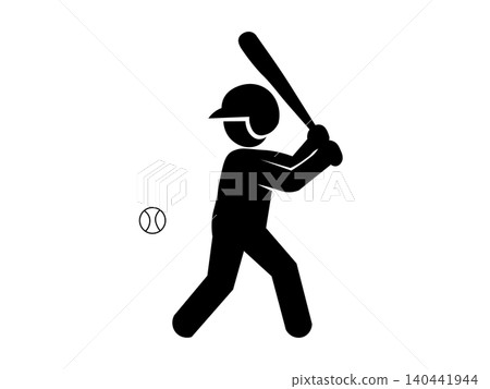 棒球擊球手的象形圖 140441944