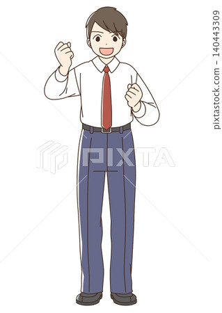 Male student illustration, full body (understanding) Male student illustration, full body (understanding) 140443309
