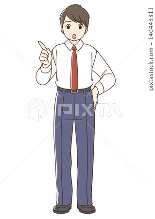 Full-body illustration of a male student (notices) Full-body illustration of a male student (notices) 140443311