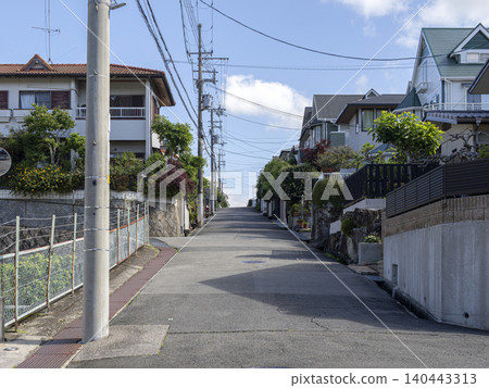 New residential area built on a steep slope New residential area built on a steep slope 140443313