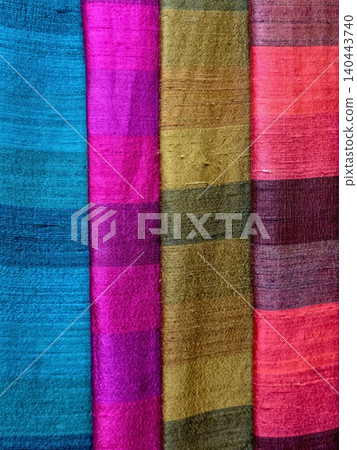 Full frame of colorful traditional Thai silk fabric textures 140443740
