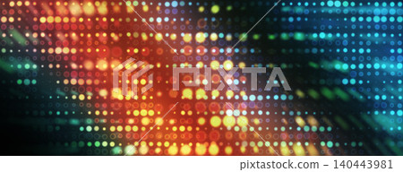 Abstract glowing dots background. Futuristic digital screen texture with colorful warm and cool lights. Abstract glowing dots background. Futuristic digital screen texture with colorful warm and cool lights. 140443981