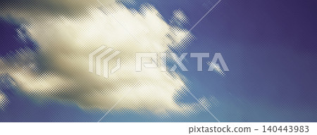 Abstract halftone cloud background. Digital dotted texture sky banner with copy space. Abstract halftone cloud background. Digital dotted texture sky banner with copy space. 140443983
